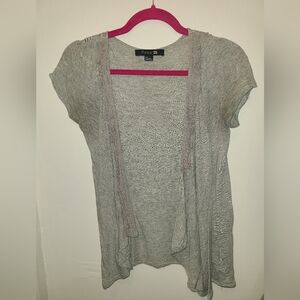 Forever 21 Gray Short Sleeve Cardigan